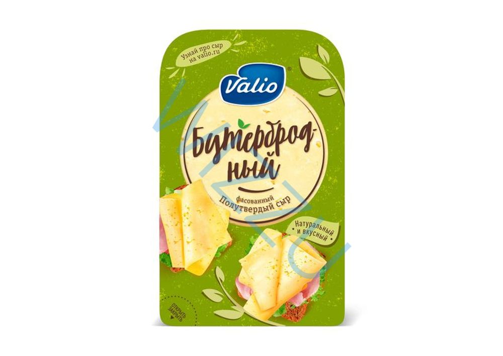 Сыр полутвердый «Бутербродный» фасованный. Массовая доля жира в сухом веществе 45%, 120г