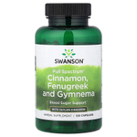 Swanson Vitamins, корица Full Spectrum®, пажитник, джимнема с цейлонской корицей, 120 капсул