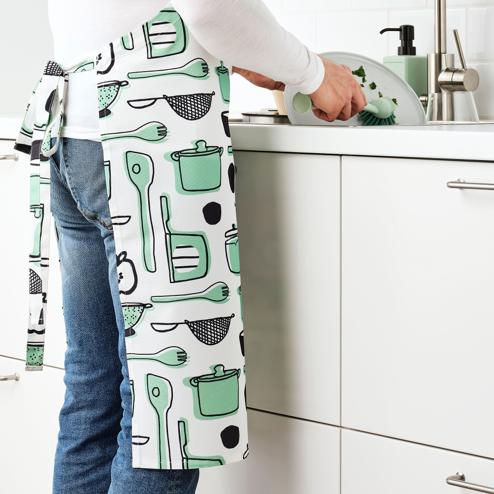 Кухонный фартук IKEA RINNIG (РИННИГ), Белый с рисунком, 69х85 см