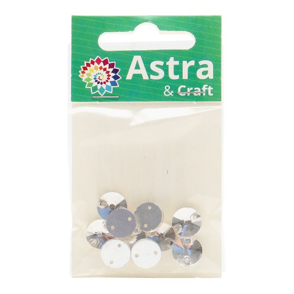 Хрустальные стразы пришивные круглые 10мм, 10 штук Astra&Craft (CY001 прозрачный), 4AR179/180/181