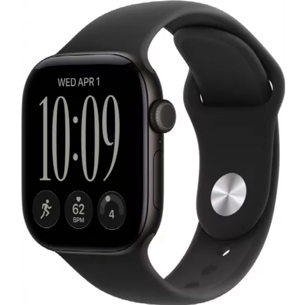 Apple Watch S12 42 mm Black Aluminum Case | Black Sport Band, M/L