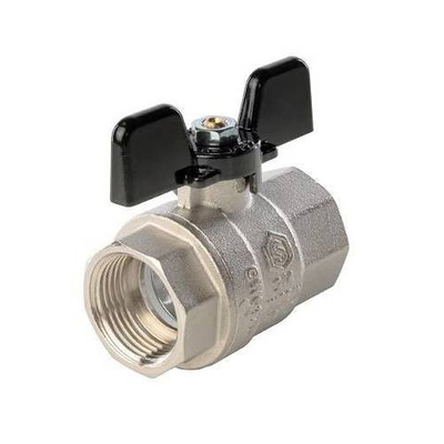 Кран шаровой полнопроходной STOUT - 1" (ВР/ВР, PN40, Tmax 150°С, ручка-бабочка черная)