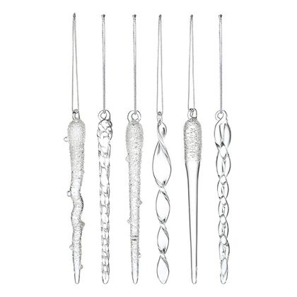 Набор ёлочных украшений Fancy icicles из коллекции New Year Essential, 6 шт.