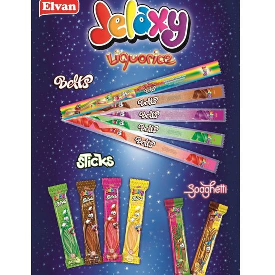 Кислый мармелад Jelaxy Belts Strawberry со вкусом клубники, 15 г (Турция)