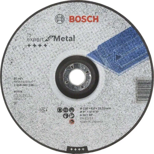 Обдирочный круг, выпуклый, Expert for Metal, 230х6 мм BOSCH 2608600228