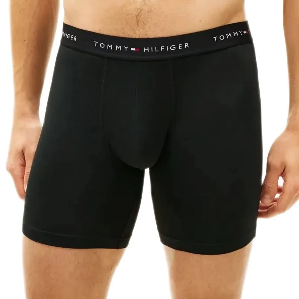 Мужские спортивные боксеры Tommy Hilfiger Stretch Microfiber Long Boxer 3P - black
