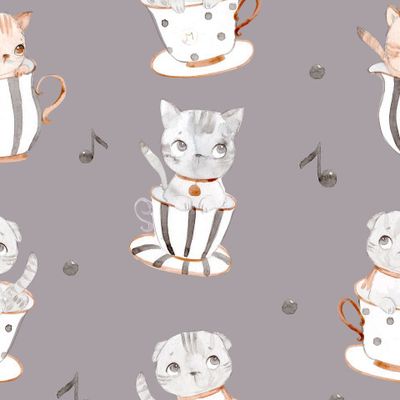Кошечки на сером