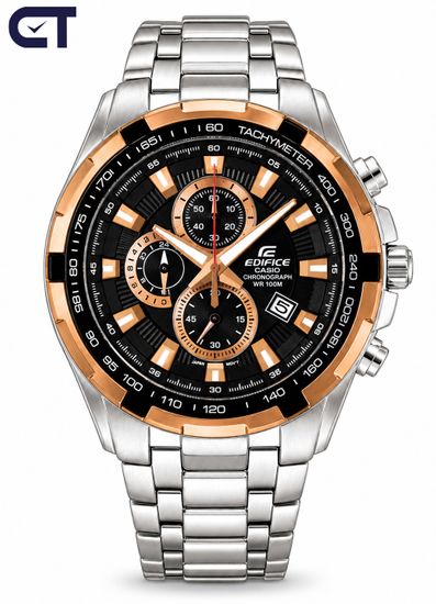 CASIO EF-539D-1A5VUDF EDIFICE мужские наручные часы — крупный стальной хронограф с тахиметром