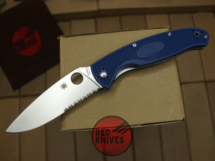 Нож Spyderco Resilience LTW P/S - рук. океанский синий, клинок полусеррейтор