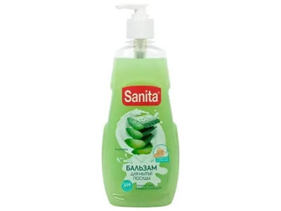 Бальзам для мытья посуды SANITA pure алоэ вера 450г