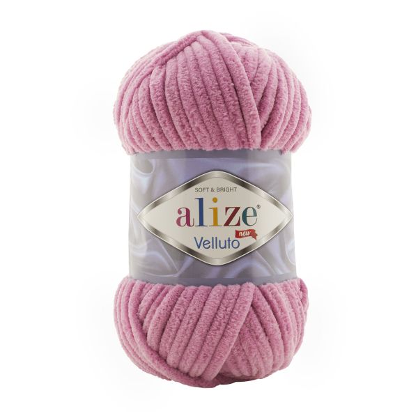 Пряжа Alize (Ализе) Velluto / уп.5 мот. по 100 г, 68м, 098 розовый A