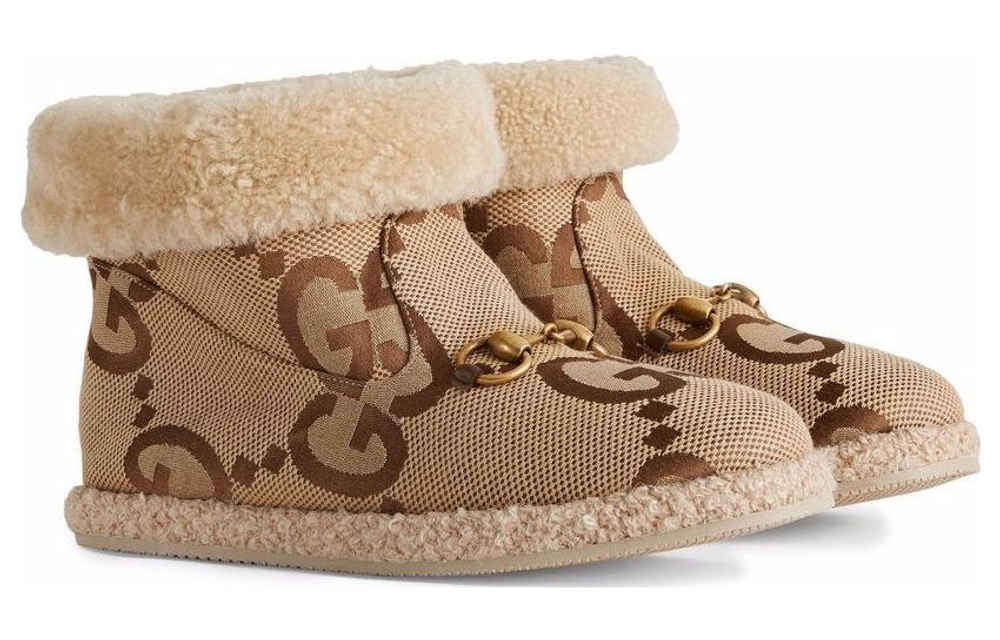 GUCCI Women"s Gg Ankle Boot "Horsebit   Beige" Women"s