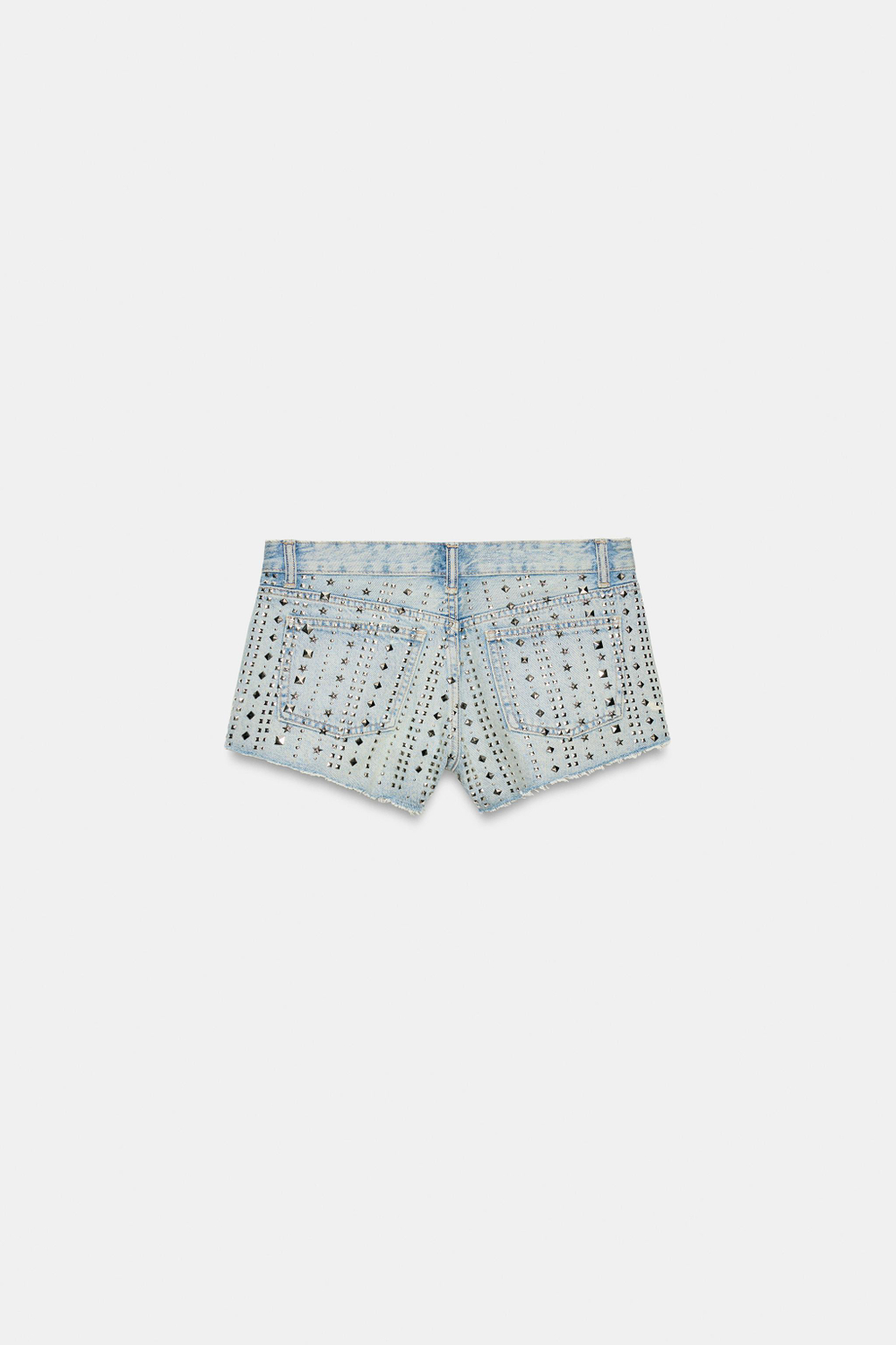ДЖИНСОВЫЕ ШОРТЫ TRF СО СРЕДНЕЙ ПОСАДКОЙ, ЗАКЛЕПКАМИ И РАЗРЕЗАМИ — ZARA