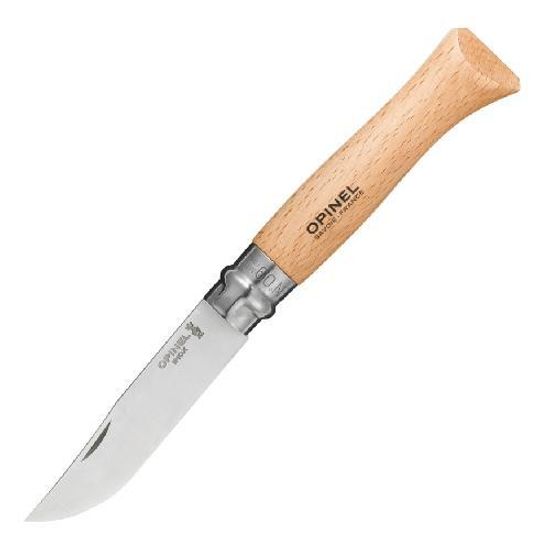 Складной нож Opinel №9, нержавеющая сталь, рукоять из дерева бука, блистер c клинком из стали Sandvik™ 12С27