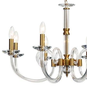Люстра подвесная 8*Е14 1050/03/08P бронза Glass Stilfort