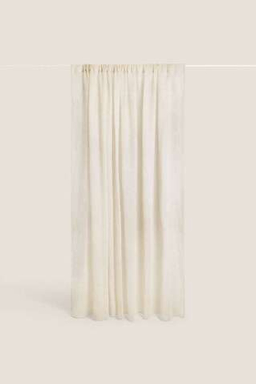 ZARA HOME XL ЛЬНЯНАЯ ЗАНАВЕСКА, СВЕТЛО-БЕЖЕВЫЙ