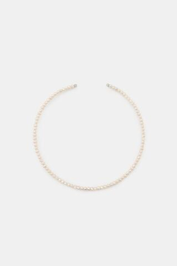 ZARA ОЖЕРЕЛЬЕ-ЧОКЕР С ЖЕМЧУГОМ, ОТТЕНКИ СЕРОГО