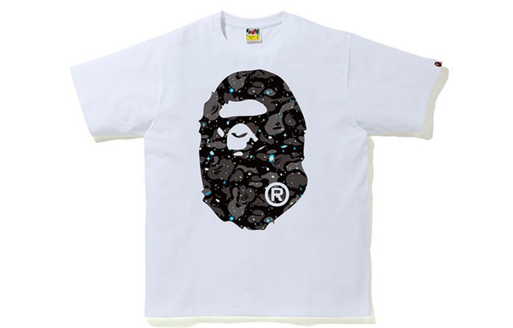 A Bathing Ape Space Camo Big Ape Head Tee белый