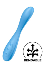 Голубой гибкий вибромассажер Satisfyer G-Spot Flex 4+ - 19 см. (Цвет: голубой)