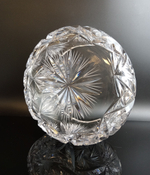 Ваза для фруктов хрустальная с геометрическим узором, алмазная грань, винтаж СССР 1970-1990 гг