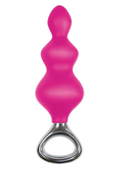 Розовая анальная елочка Jolie Platinum Plug Large из силикона - 16,8 см. (Цвет: розовый)