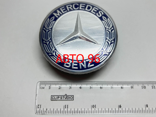 Логотип (шильдик, надпись, эмблема) "Mercedes" синий Оптом