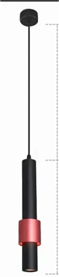 Светильник подвесной светодиодный Rilon 1078B+R/R BLACK+RED, 10 Вт, чёрный и красный