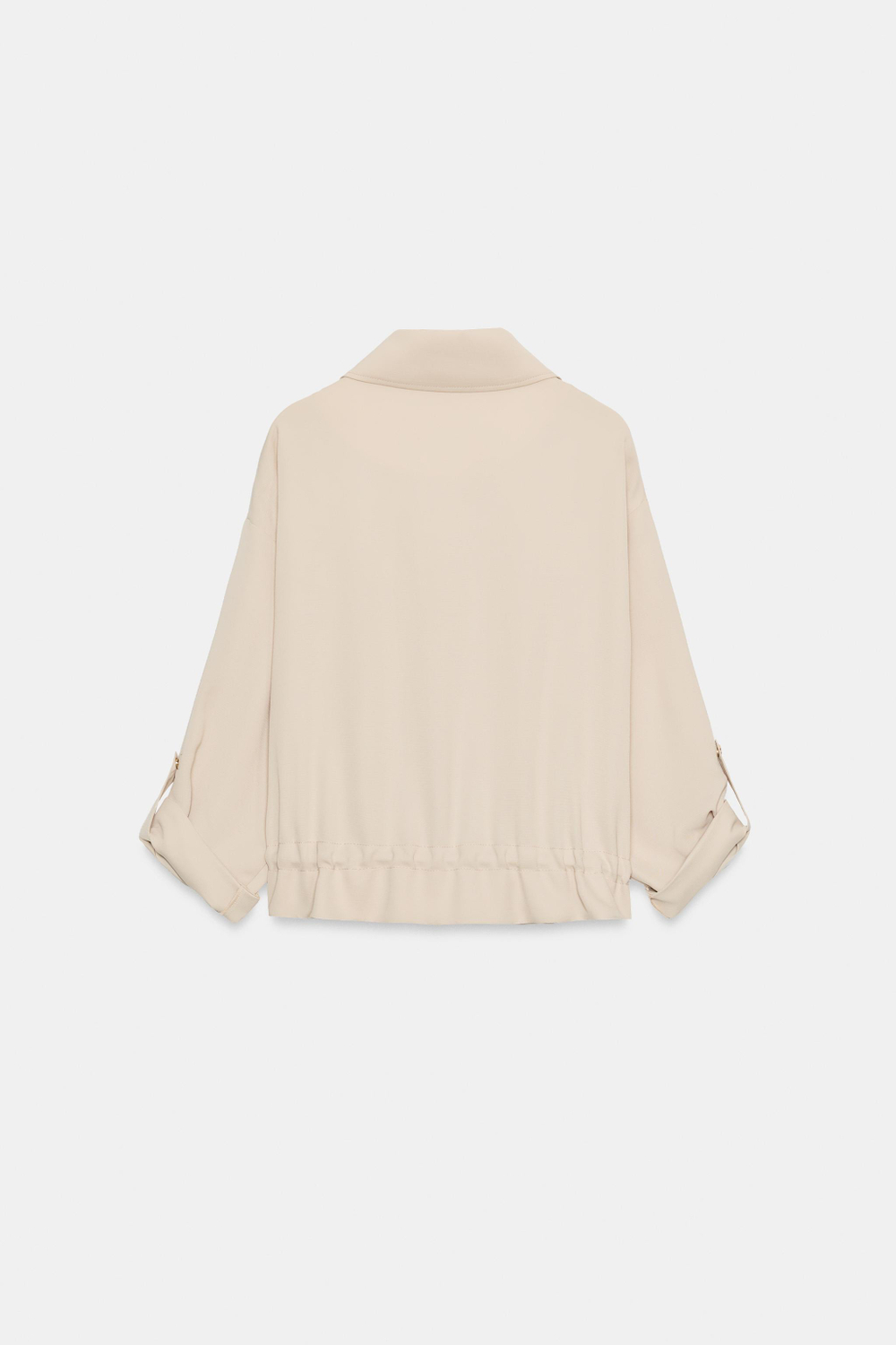 ZARA КУРТКА-САФАРИ С ПОДВЕРНУТЫМИ РУКАВАМИ, БЕЖЕВЫЙ