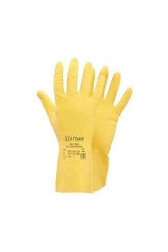 Перчатки хозяйственные латексные с напылением Ultima 'Yellow Helper' ULT120