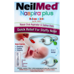 NeilMed, Naspira® Plus, назально-оральный аспиратор и флаконы с солевым раствором, для младенцев и детей, набор из 17 предметов