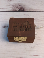 Музыкальная деревянная шкатулка-шарманка из массива GODFATHER с мелодией тема из фильма Крёстный отец