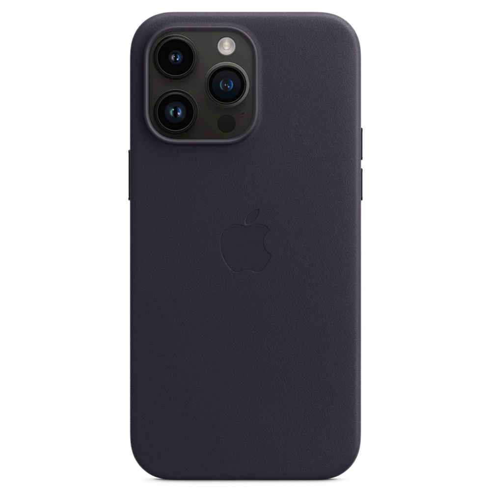 Кожаный чехол с поддержкой MagSafe Apple Leather Case для iPhone 14 Pro Max, Ink (Чернильный)