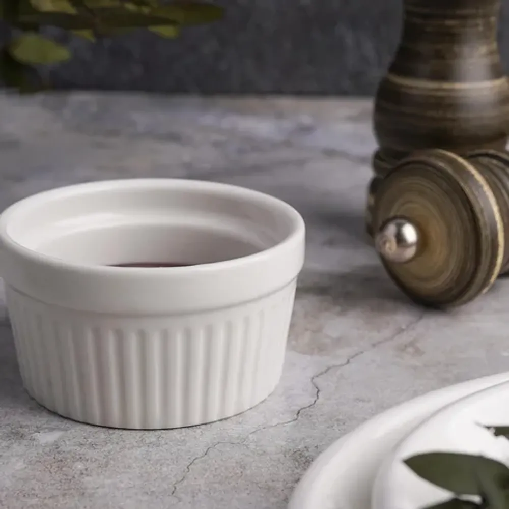 Соусник 110 мл d 7,6 см h4,2 см круглый Рамекин рельефный белый фарфор P.L. Proff Cuisine [6]