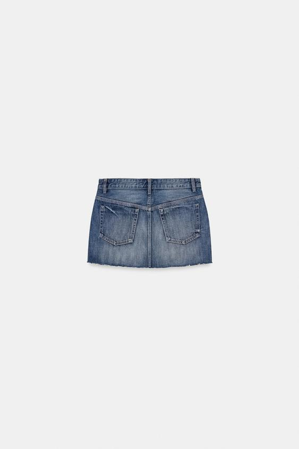 ZARA ДЖИНСОВАЯ МИНИ-ЮБКА TRF, СИНИЙ