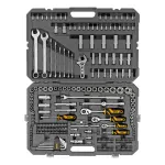 Набор инструментов, 1/2", 1/4", 3/8", CrV, S2, пластиковый кейс, 216 предметов Denzel