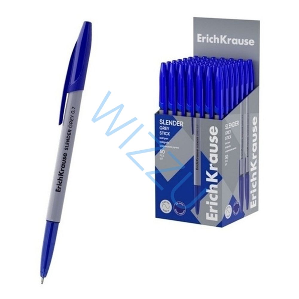 Ручка шариковая ErichKrause Slender Stick&Grip Orange Super Glide Technology 0.7 цвет Чернил Синий (в коробке по 50 шт.) Арт-63089