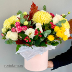 Осенняя композиция (в коробке 18*18 см бархат)