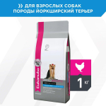 Сухой корм Eukanuba Dog Yorkshire Terrier для взрослых собак породы йоркширский терьер от года с птицей 1 кг