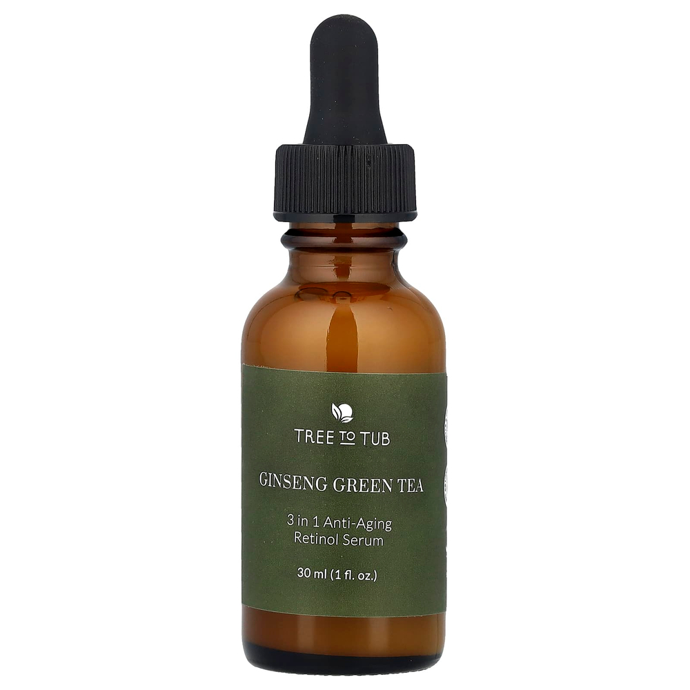 Tree To Tub, Ginseng Green Tea, антивозрастная сыворотка с ретинолом 3 в 1, 30 мл (1 жидк. Унция)