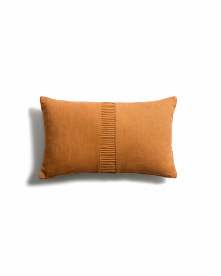 Чехол для подушки Luadia из оранжевого хлопка с плиссировкой, 30 x 50 см
