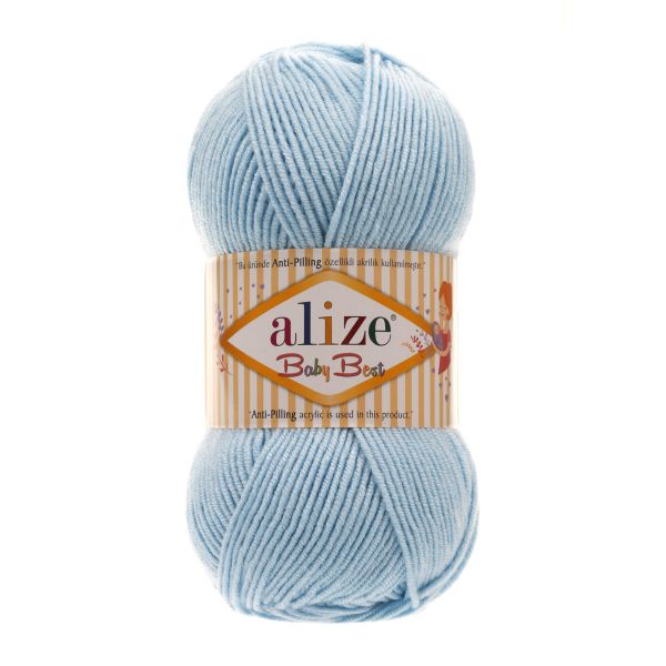 Пряжа Alize (Ализе) Baby Best / уп.5 мот. по 100 г, 240м, 040 голубой A