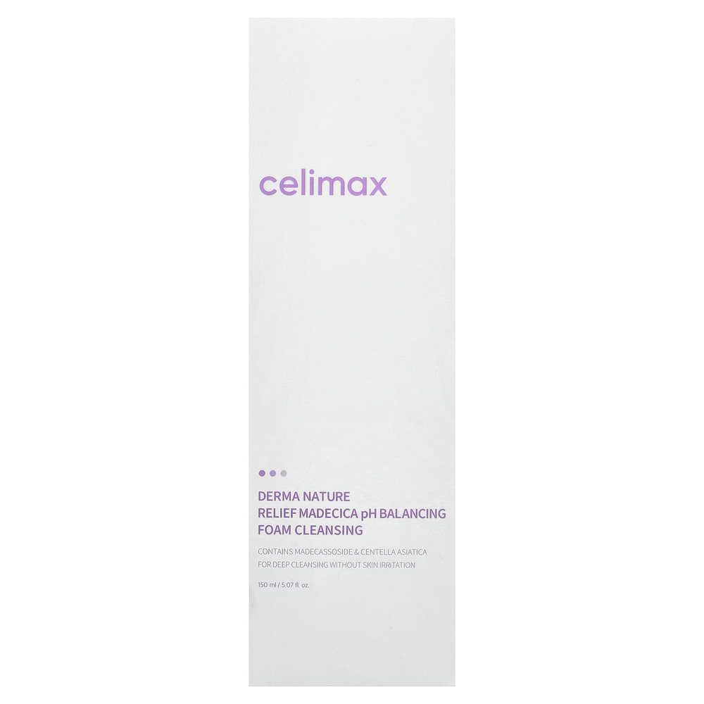 Celimax, Derma Nature, Relief Madecica pH, очищающая пенка, 150 мл (5,07 жидк. унции)
