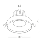 ST751.548.10 Св-к встр. Белый LED 1*10W 4000K 750Lm Ra>90 38о IP20 D100xH75 170-240V