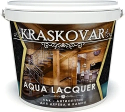 Лак-антисептик Kraskovar Aqua Lacquer для дерева и камня белый