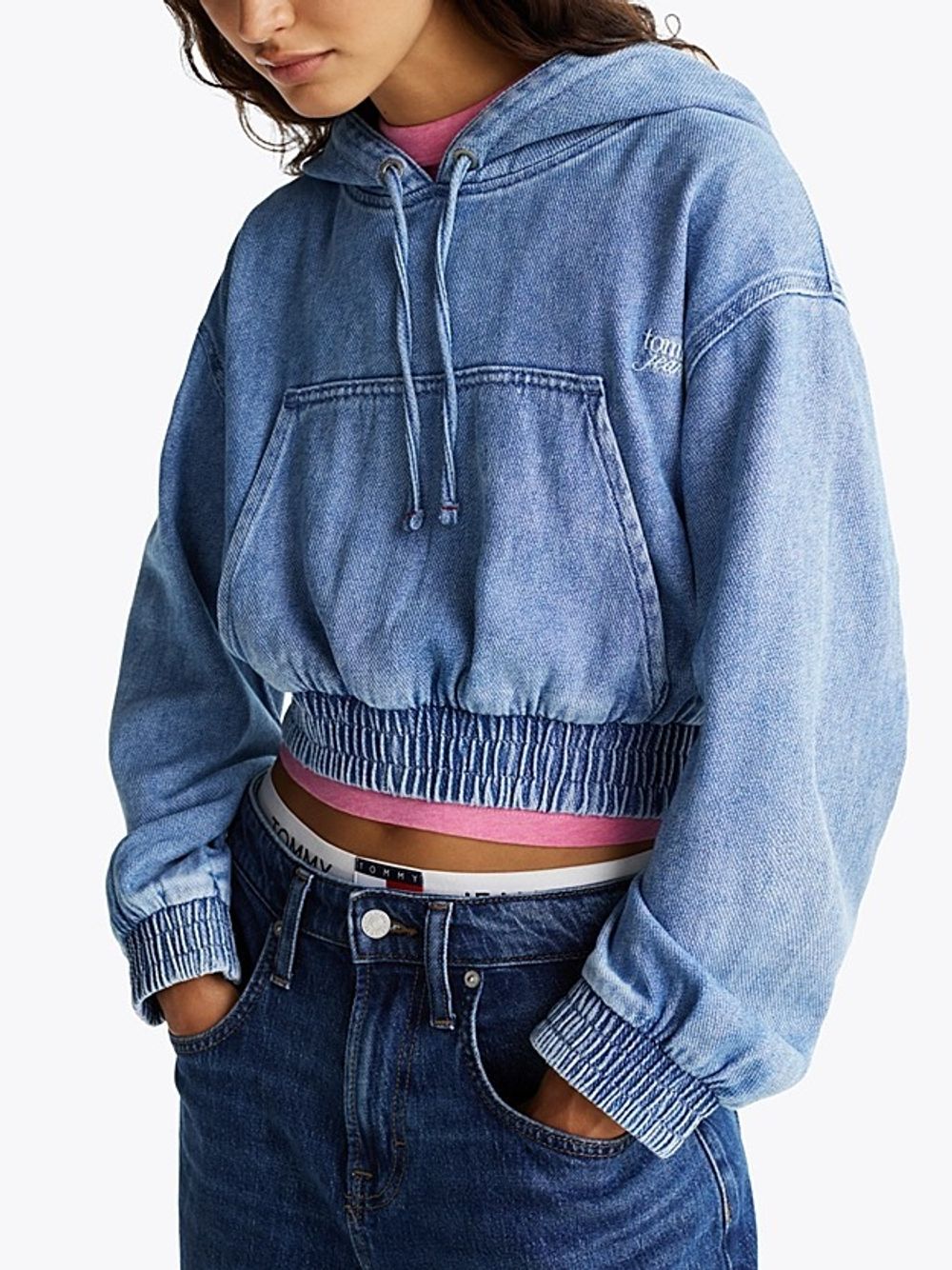 Толстовка женская TOMMY JEANS TJW DENIM CROPPED HO