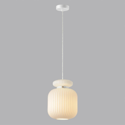 5042/1C PENDANT ODL24 373 белый/белый/металл/стекло/эко.кожа Подвес E27 1*60W JUGI