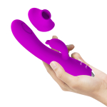 Фиолетовый вибратор-кролик 19,8см с пульсирующей головкой Pretty Love Regina Pulse Wave BI-014727