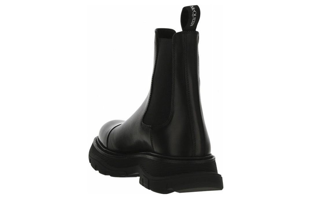 Alexander McQueen Shiny Toecap Tread Chelsea Boot Black