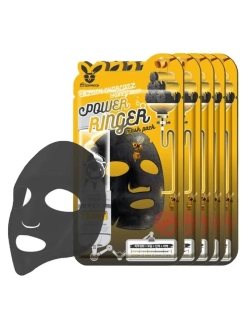 [Elizavecca] Тканевая маска для лица ДРЕВЕСНЫЙ УГОЛЬ Black Charcoal Honey Deep Power Ringer Mask Pack, 1шт