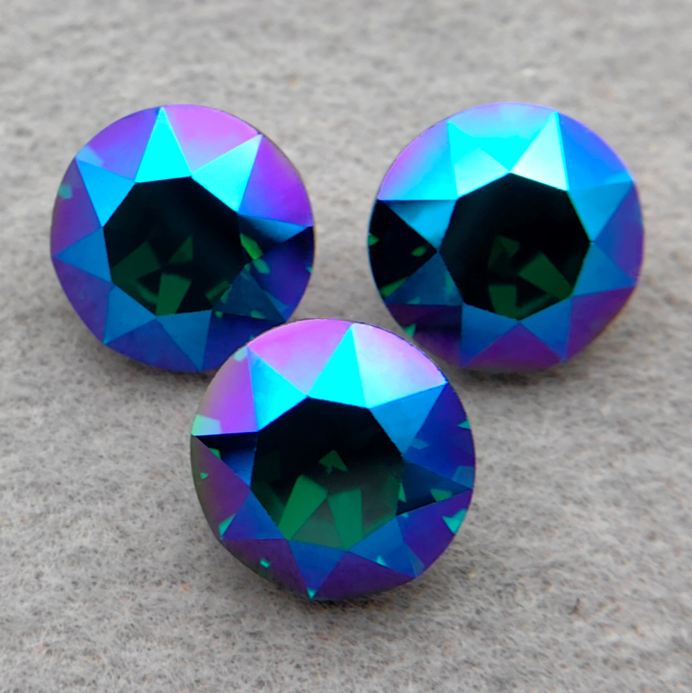 Шатон Swarovski 1088, цвет Изумруд/Голубое северное сияние (Emerald Blue AB F)